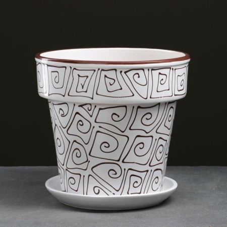 Pot floral abstraction white 7 l-1