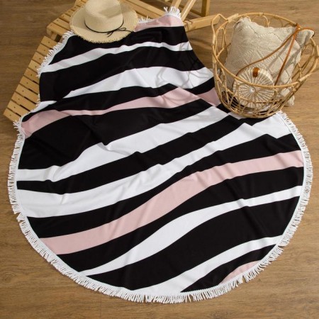 A towel Beach Round Ethel "Zebra", D150 cm, 100%p/e, 330 g/m 2,