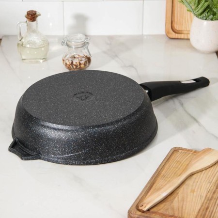 Granite Star pan, d = 28 cm, removable handle, anti -stick coating, black color-2
