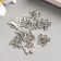Decor Metal for creativity "Butterfly with points" silver (29964) 2x1.7 cm