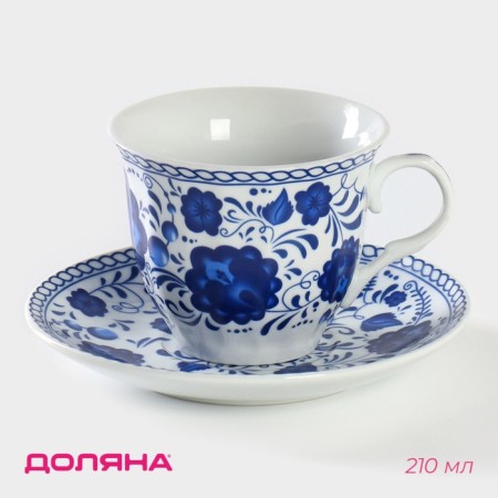 Tea pair of Dolyana "Russian pattern", a cup 210 ml, a saucer d = 14 cm