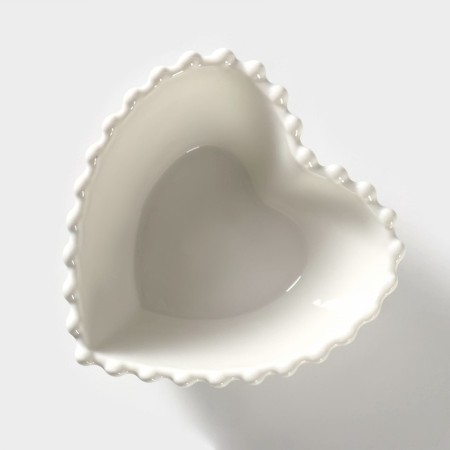 Porcelain salad magistro "Heart", 550 ml, D = 15.5 cm, white color-2
