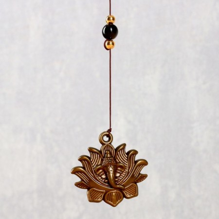 Wind Music Metal "Ganesha in the lotus" 3 bells 40 cm-2