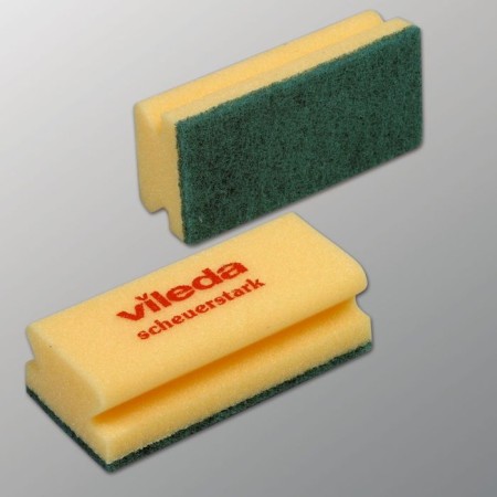 VILEDA professional cleaning sponge, green abrasive, 7 × 15 cm