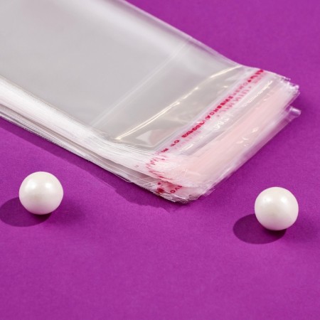 BOPP package with adhesive valve, transparent 6 x 8/4 cm, 25 μm-2