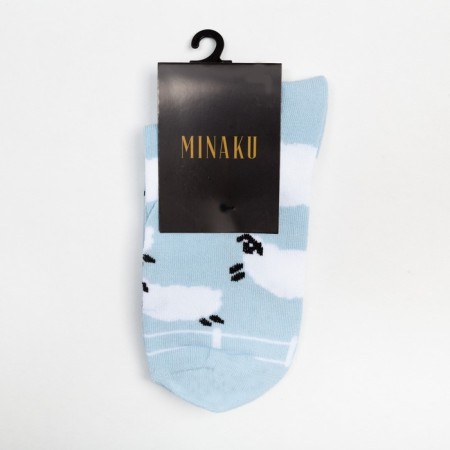 Women's socks minku "Sleep", white/blue color, size 38-39 (25 cm)-2