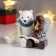 Polystone souvenir "White Bear with the baby read the book" 9x9.5x12.5 cm