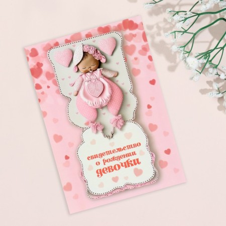 Folder for birth certificate "for a girl" Girl, A5