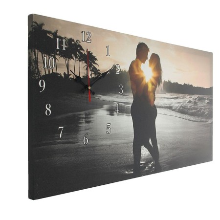 Carty clock is wall-mounted, on canvas, interior, silent "couple in love", 40 x 76 cm-1