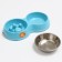 Double bowl for slow feeding 30.5 x 17 x 5 cm, blue
