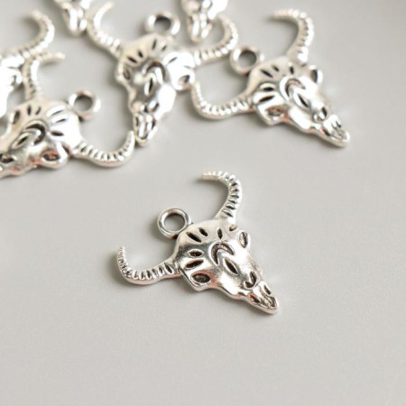 Decor for creativity Metal "Buwol Skull" silver 2.1x2 cm