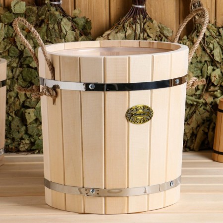 LIPS -13 -liter -panel, plastic insert, stainless rim, rope handles, "spruce branch"-5