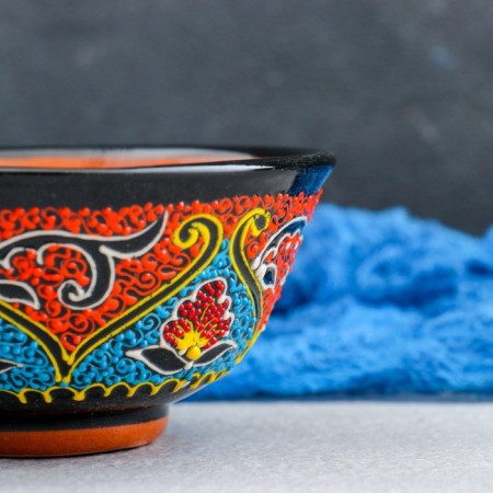 PIALA Tea Rishtan ceramics "Samarkand" Big, 11 cm, mix-2