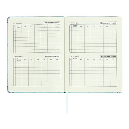 Diary 1-11 grade "Blue marble", artificial leather, a solid cover with embossing, with liesa, 48 sheets-5
