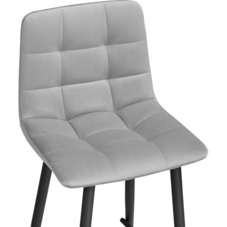 Baric stool for metal/velor, black/light gray 43x42x93 cm-4