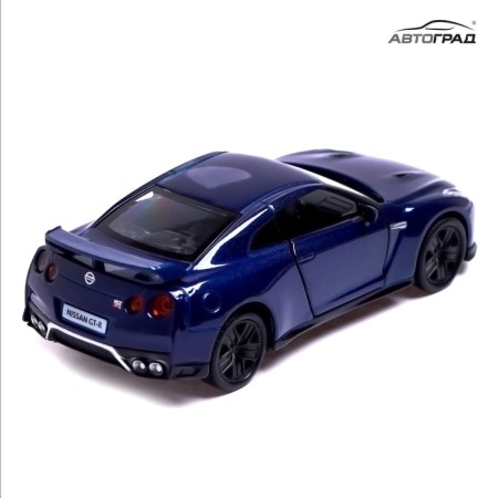 Metal machine Nissan GT-R (R35), 1:32, doors, inertia, blue color open-4