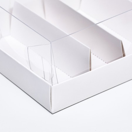 Folding confectionery box for 5 eclairs, white, 22x13.5x7cm-2