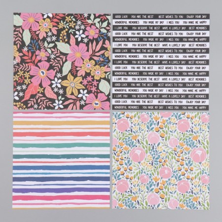 A set of scrapbooking paper 12 sheets 12 Summer Mood projects 160 grams 15.2x15.2 cm-5