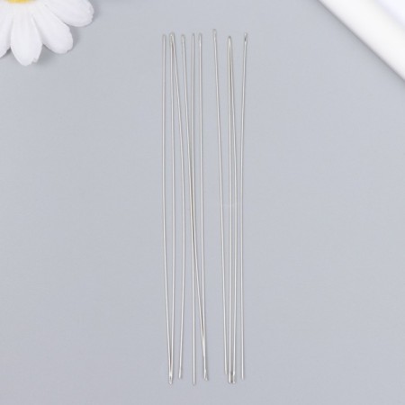 Needles metal for beads in a glass flask thin set 10 pcs Ø 0.45x120 mm 1.5x1.5x14 cm-1