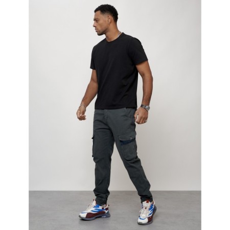 Cargo jeans men, size 44, dark gray color-8