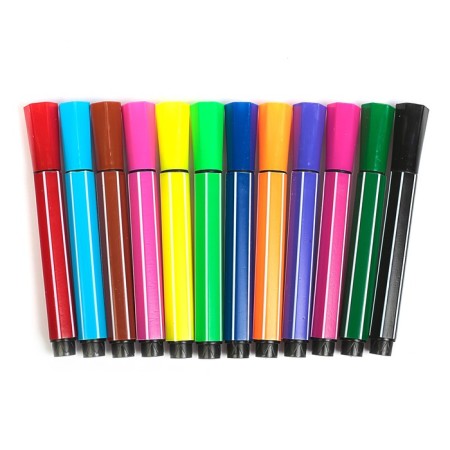 Flomasters 12 colors, thick, in a cardboard box, a ventilated cap-1