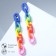 Earrings Plastic "Chain" 7 links, bright, colored matte