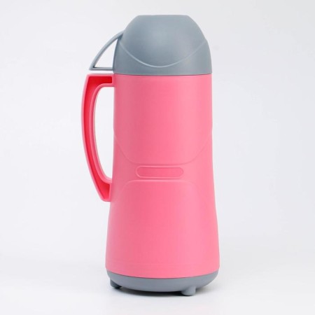 Thermos 1 l, with a glass flask, retains heat 8 hours, 30 x 16 cm, pink