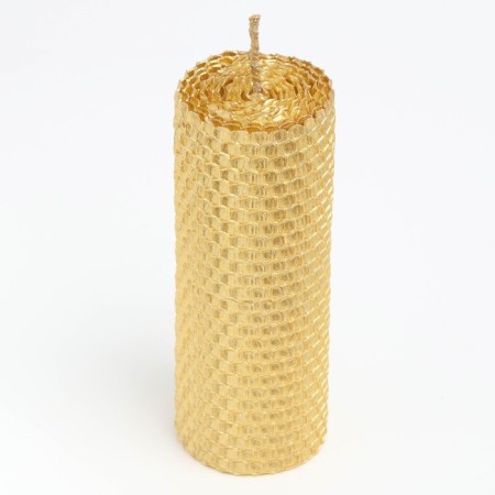 Voschshina candle, 4.5x4.5x12.5 cm, gold metallic-2