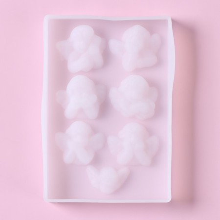 Mold Dolyana "Angels", silicone, 12.5 × 8.5 × 1.5 cm, white color-4