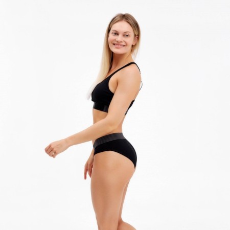 Female set (top with thin straps, panties), black mix, size 46-48-9