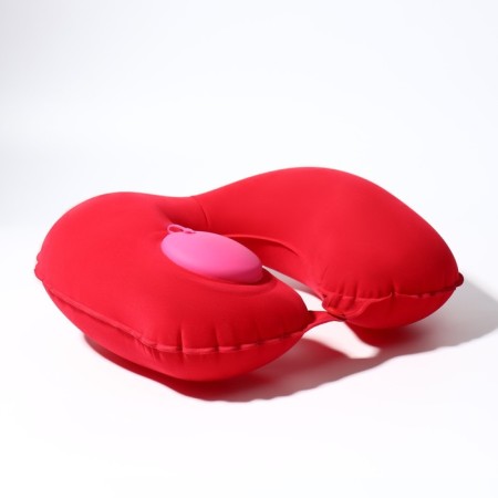 Pillow for the neck is road, inflatable, with a pump, 47 × 27 cm, bag, color mix-4