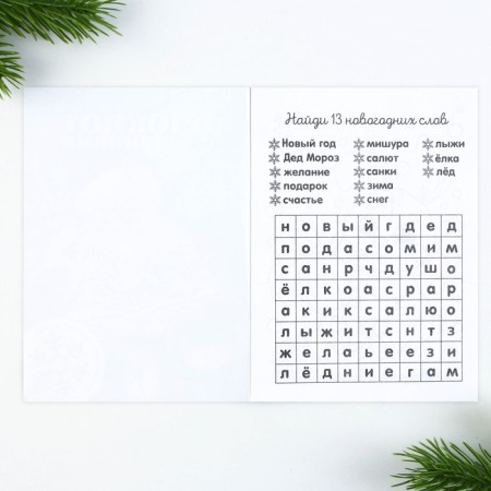 Gift New Year's Set: notebook, pencils of b/g 2 pcs and wax crayons "New Year's package"-4