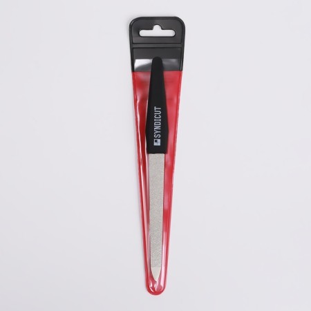 Metal file for nails, 15.2 cm, in a case, black color, PF-927-2