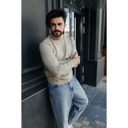 Jumper male ise, size 56, beige color-6