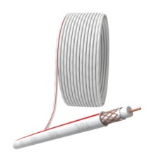 Coaxial cable SAT 50 m, 75 Ohms, Cu/(Cu braid 75%), PVC, white color, Bay 50 m