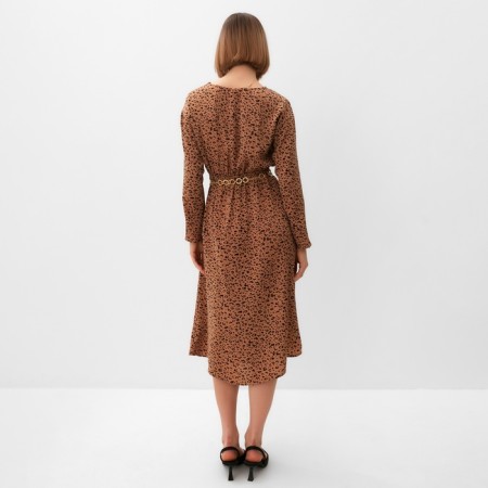 Women's dress Minaku: Silk pleasure chocolate color, rr 48-3