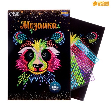 Mosaic with panda rhinestones. Set for creativity-1