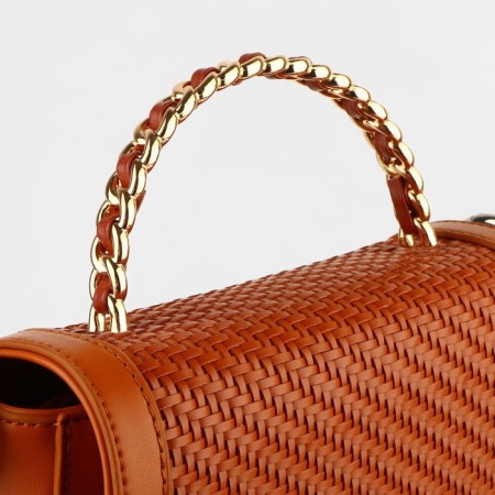 Handle for a bag, metal, with screws for fastening, 12.8 × 6.5 cm, gold/brown color-3