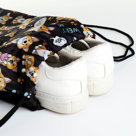 Bag for shoes on the lace, black color-3
