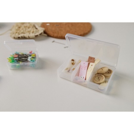 Organizer for needlework, 3 departments, 11 × 7 × 2.5 cm, transparent color-2