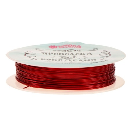 Wire for beadwork, diameter: 0.5 mm, length: 10 m, red color-1