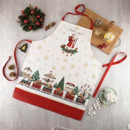 Apron Ethel New Year's fair 60x70cm, 100% HL, sarzha 190 g/m2-3