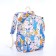 School backpack of textiles on a zipper, 3 pockets, pencil case, blue/multi -colored color