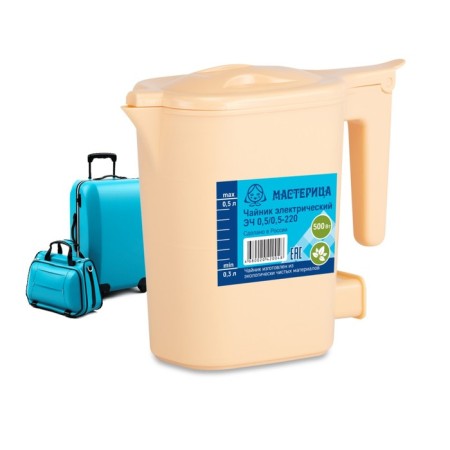 Electric kettle “Carcker EC 0.5/0.5-220B”, plastic, 0.5l, 500 watts, beige