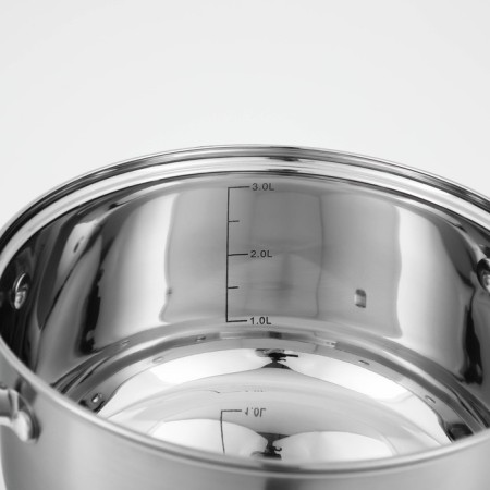 Stainless steel pan “Grette”, 3.2 l, d = 20 cm, with a lid, the capsule, induction-4