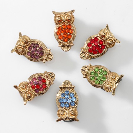 Brooch "Owl" mini, color mix (indivisible packing 12 pcs., Price per pcs.)-2
