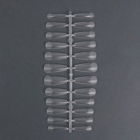 Gel tips for nail extension, 240 pcs, a ballerina shape, full matte coating, in a container, a transparent color-3