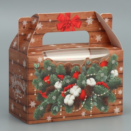 Box for Cupcakes "New Year's Miracles", 16 x 10 x 8 cm, New Year-1
