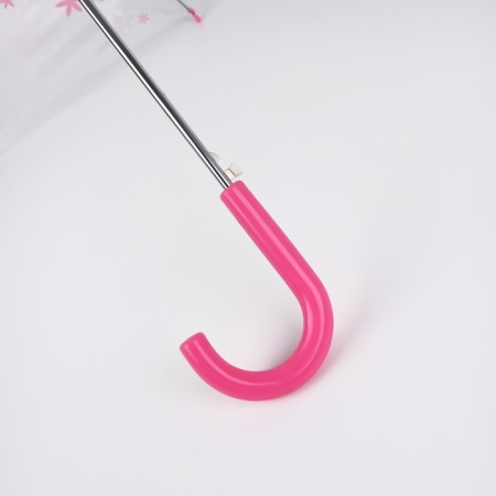 Umbrella - a semiautomatic “flowers” ​​cane, 8 spokes, r = 45 cm, the color is transparent/pink-7