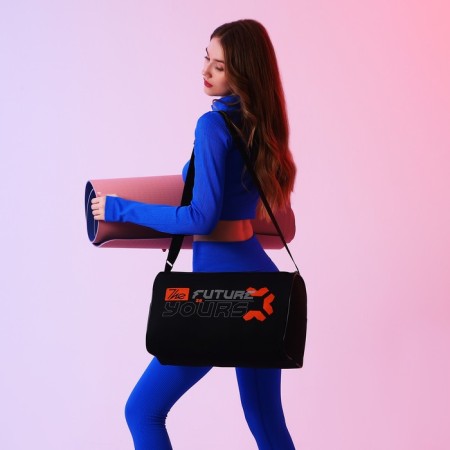 Sports Bag "Inscriptions", 40*24*21, lightning department, black-1